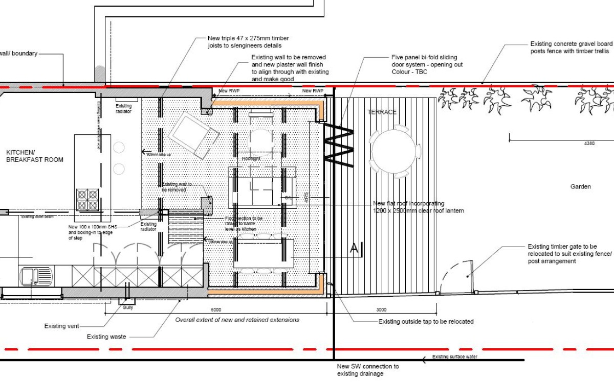 Plan showing terracing zones